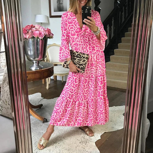 Le Pink Chic Kleid mit Leopardenmuster
