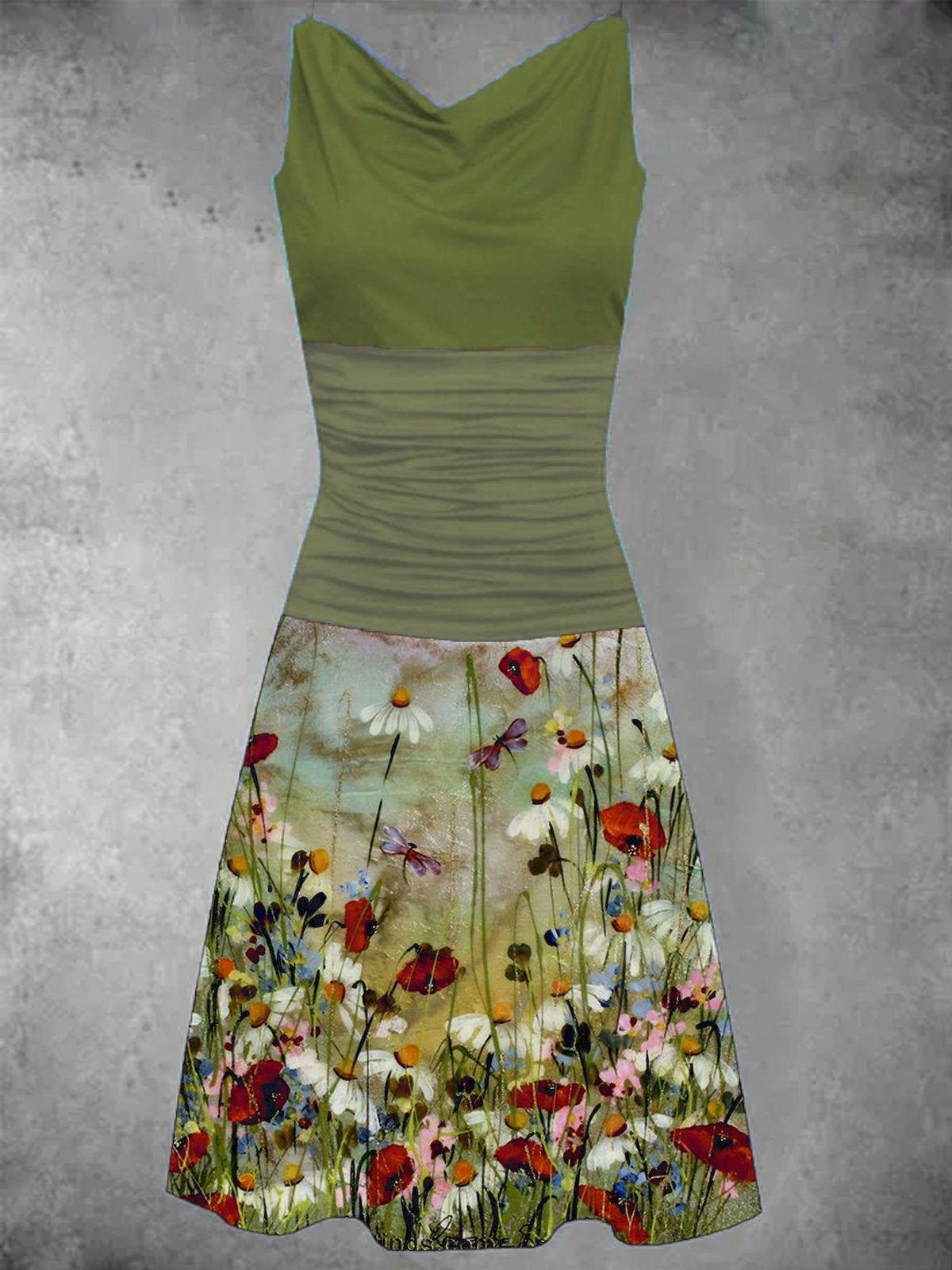 Walentina -Ärmelloses Kleid mit Blumenmuster