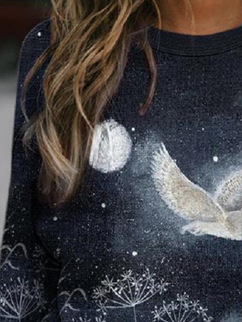 Harper - Bedrucktes Langarm-Sweatshirt mit Rundhalsausschnitt