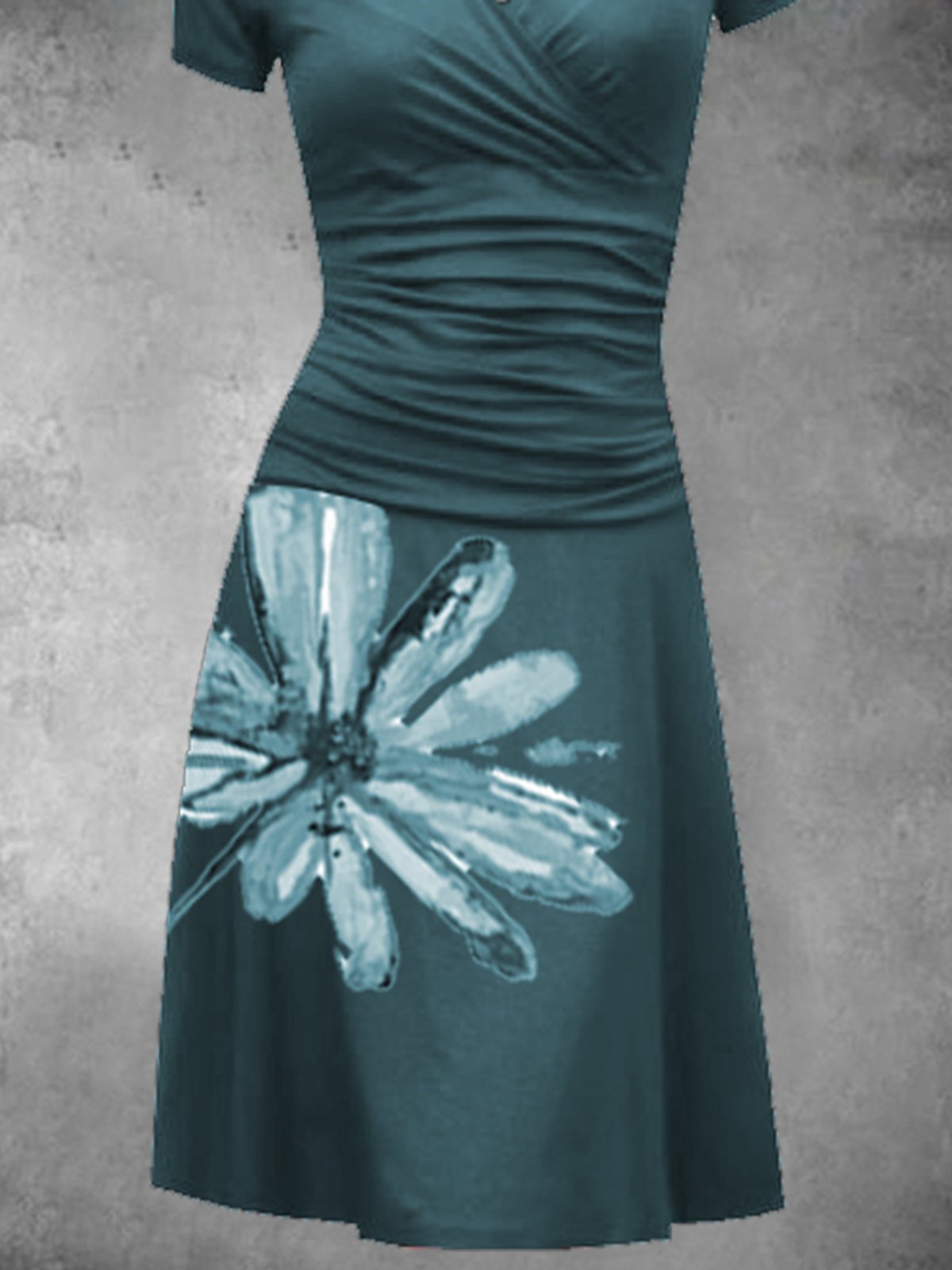 Ulya - A-Linien Lässiges Kleid mit Blumenmuster