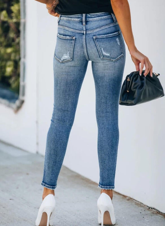 Felicity - Beschnitten Lässige Denim Jeans