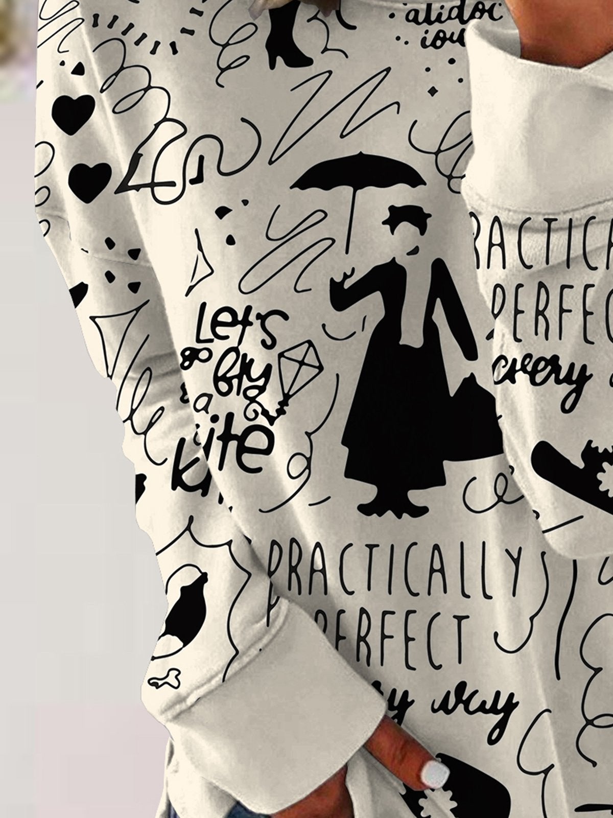 Flying Girl - Women's Loosen Sweatshirt mit Rundhalsausschnitt